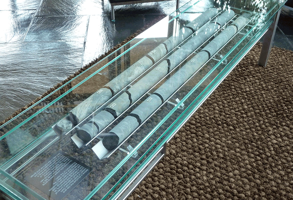Appalachian Power Smith Mountain Dam visitor's center lobby core samples