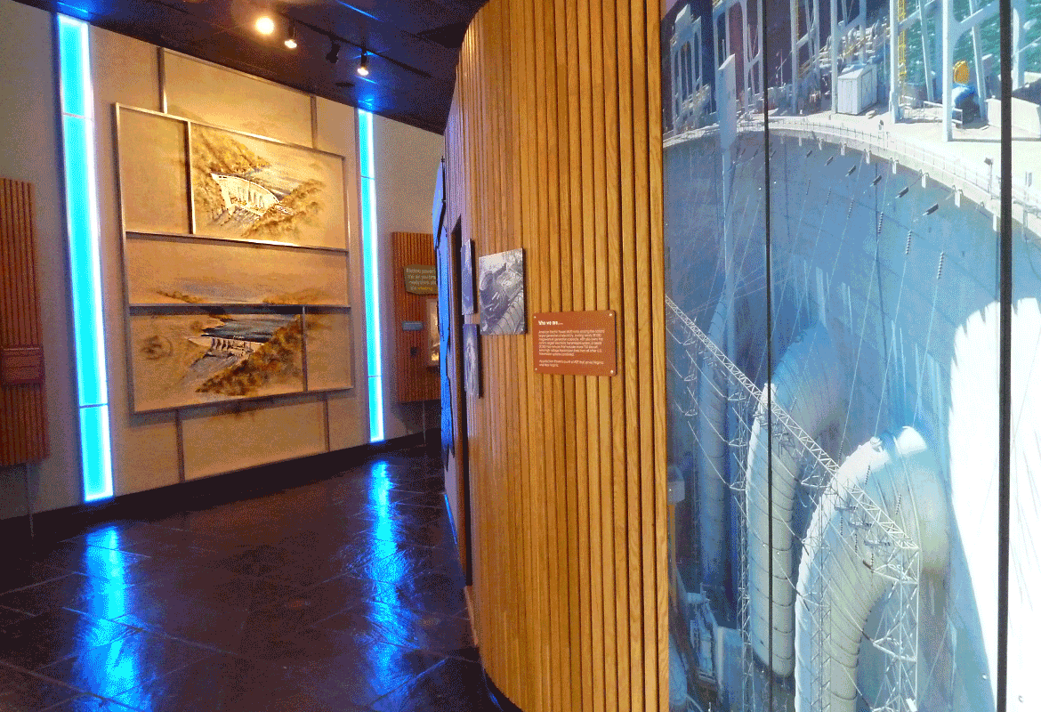 Appalachian Power Smith Mountain Dam visitor's center lobby wall