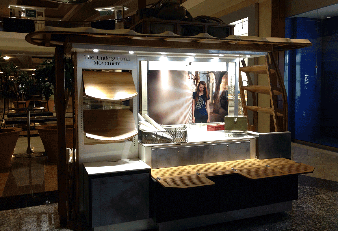 Underground Movement sales kiosk Polaris Mall Columbus ohio